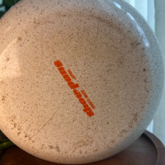 Vintage Sanko Enamel Pot | Japanese Enamelware | Retro Orange Floral Saucepan - Picture 3 of 6